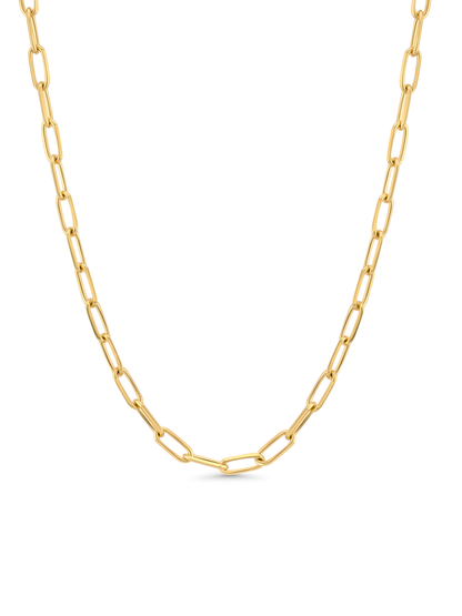 Knife Edge Link Chain Necklace In Gold