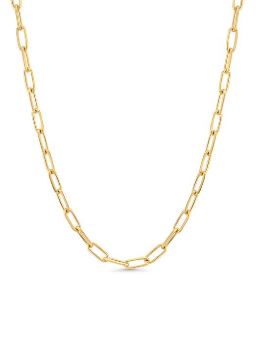 Knife Edge Link Chain Necklace In Gold