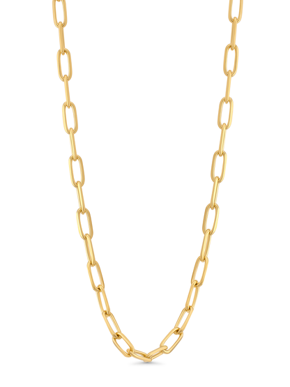 Knife Edge Link Chain Necklace In Gold