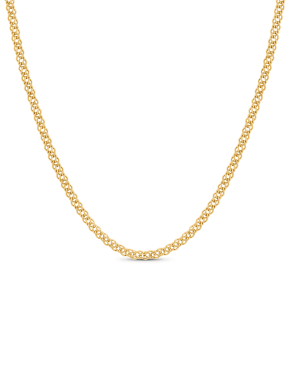 Detailed Cable Chain Necklace In Gold