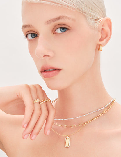 Thin Rounded Snake Chain Necklace In Silver