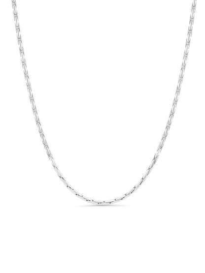 Thin Rounded Snake Chain Necklace In Silver