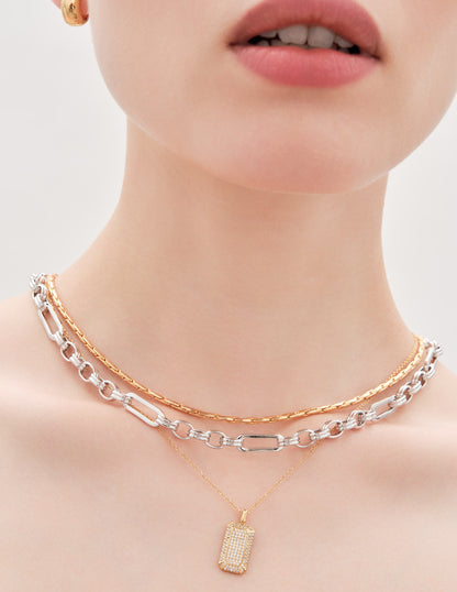 Thin Rounded Snake Chain Necklace In Gold