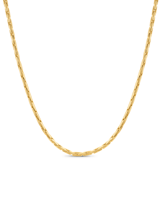 Thin Rounded Snake Chain Necklace In Gold