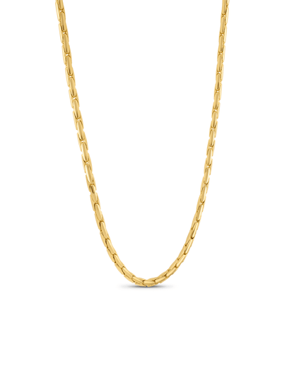 Thin Rounded Snake Chain Necklace In Gold