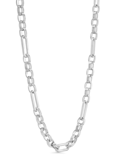 Mixed Link Chain Necklace In Silver