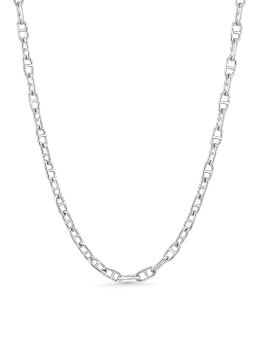 Anchor Chain Necklace In Silver