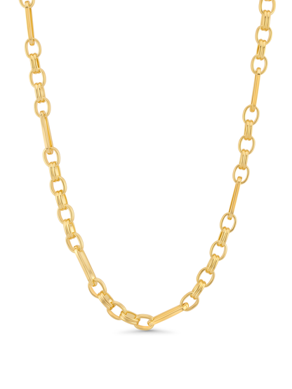 Mixed Link Chain Necklace In Gold