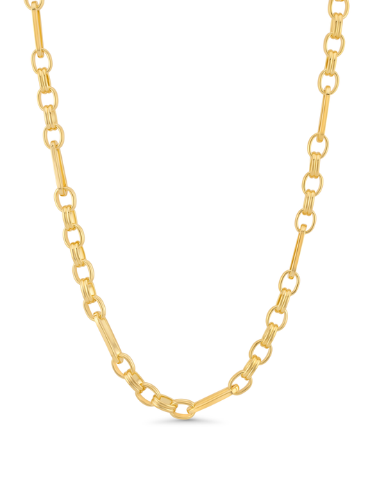 Mixed Link Chain Necklace In Gold