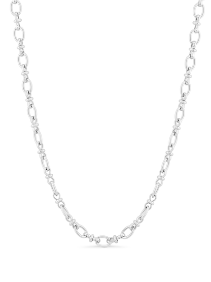 Knot Link Chain Necklace In Silver