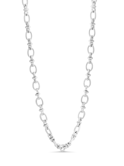 Knot Link Chain Necklace In Silver