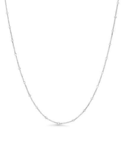 Box Ball Chain Necklace In Silver