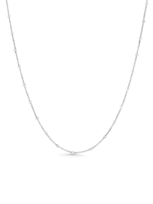 Box Ball Chain Necklace In Silver