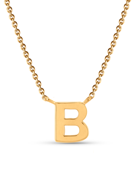 Initial B Necklace In Gold