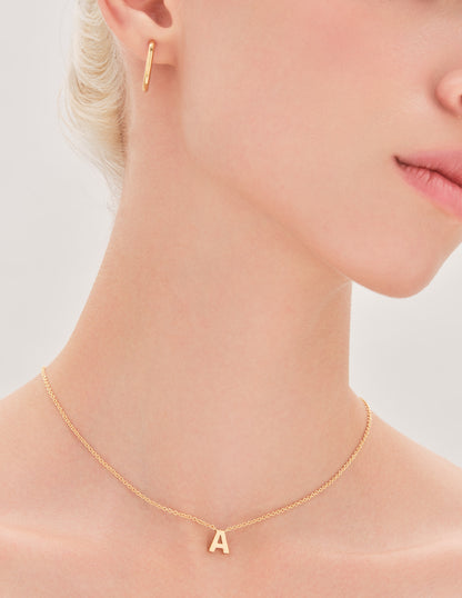 Initial A Necklace In Gold