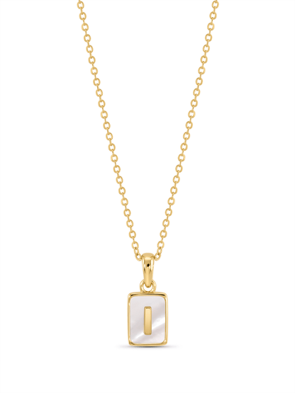 Mother-Of-Pearl I Initial Pendant Necklace In Gold