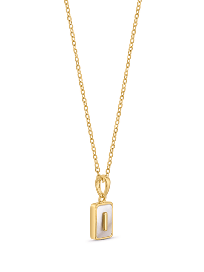 Mother-Of-Pearl I Initial Pendant Necklace In Gold