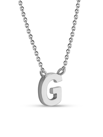 Initial G Necklace In Silver