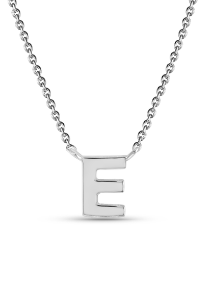 Initial E Necklace In Silver