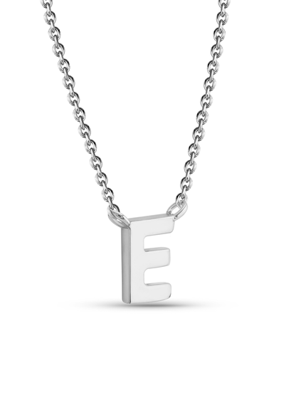 Initial E Necklace In Silver