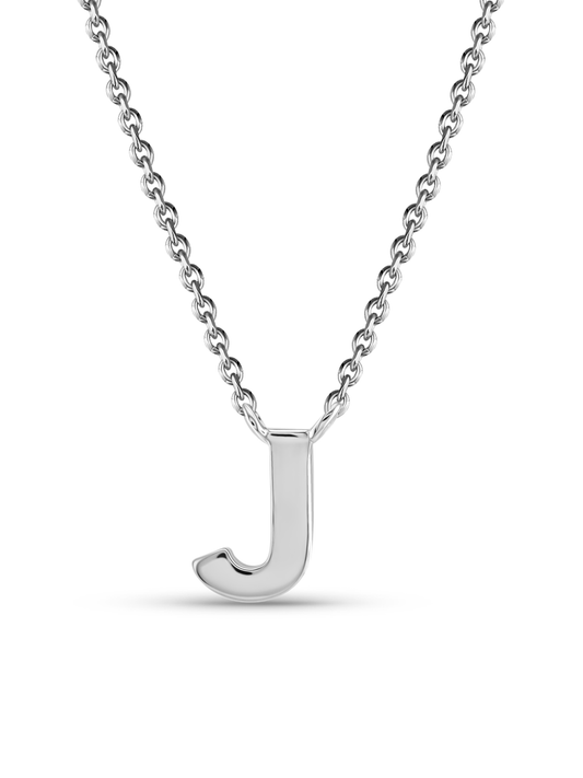 Initial J Necklace In Silver