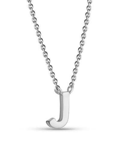 Initial J Necklace In Silver