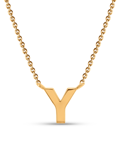 Initial Y Necklace In Gold