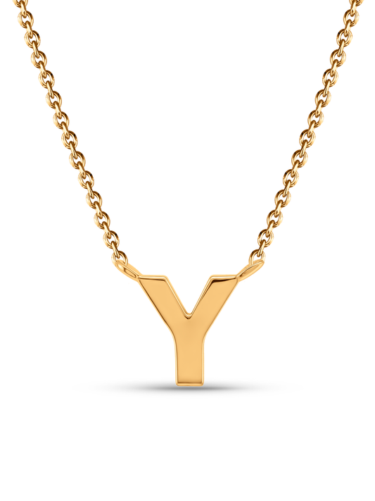 Initial Y Necklace In Gold