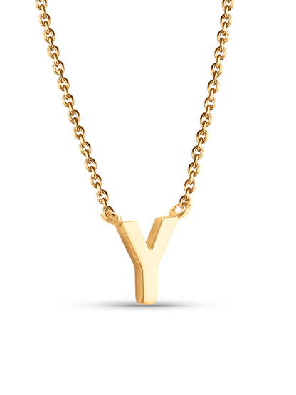 Initial Y Necklace In Gold