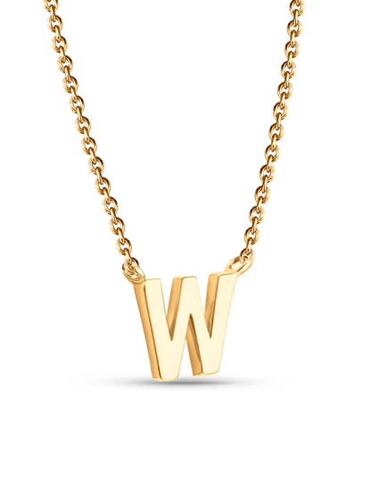 Initial W Necklace In Gold