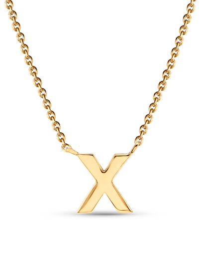 Initial X Necklace In Gold