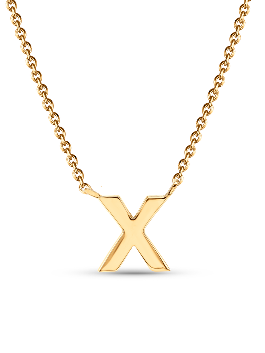 Initial X Necklace In Gold