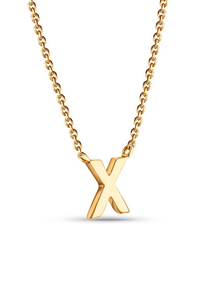 Initial X Necklace In Gold