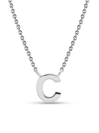 Initial C Necklace In Silver