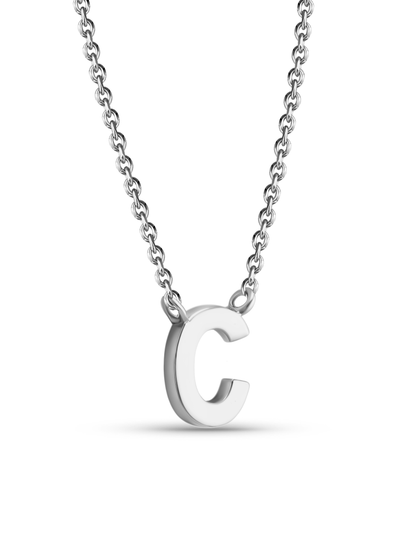 Initial C Necklace In Silver