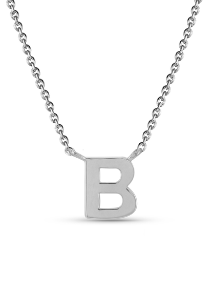 Initial B Necklace In Silver