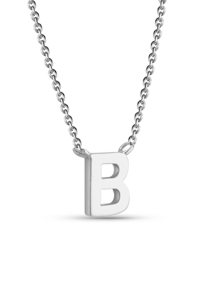 Initial B Necklace In Silver