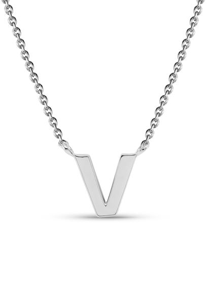 Initial V Necklace In Silver