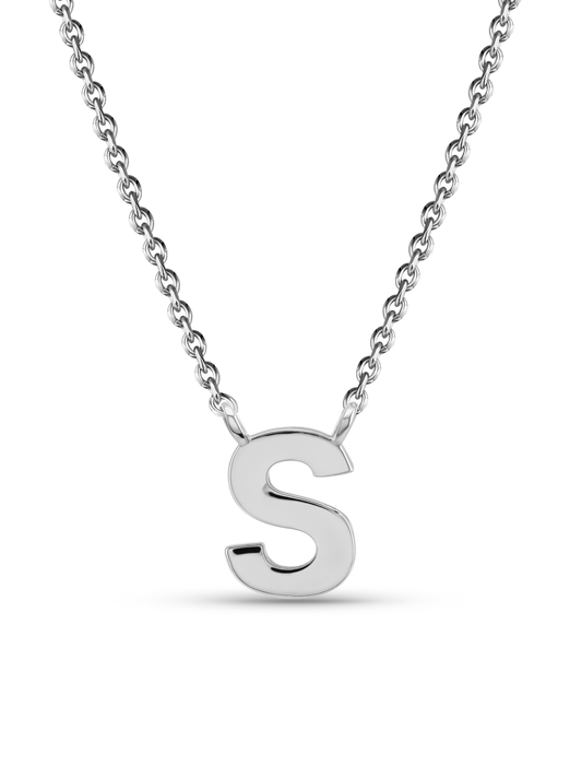 Initial S Necklace In Silver