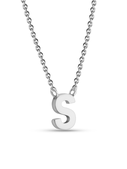 Initial S Necklace In Silver