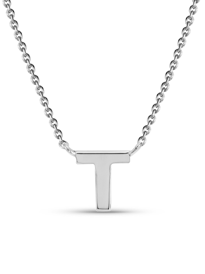 Initial T Necklace In Silver