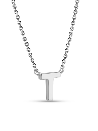 Initial T Necklace In Silver