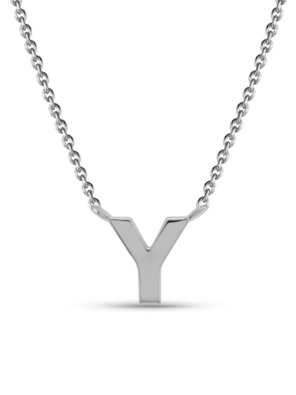 Initial Y Necklace In Silver