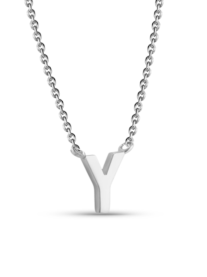 Initial Y Necklace In Silver