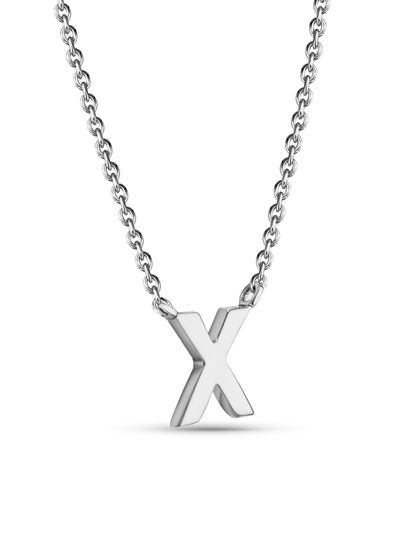 Initial X Necklace In Silver