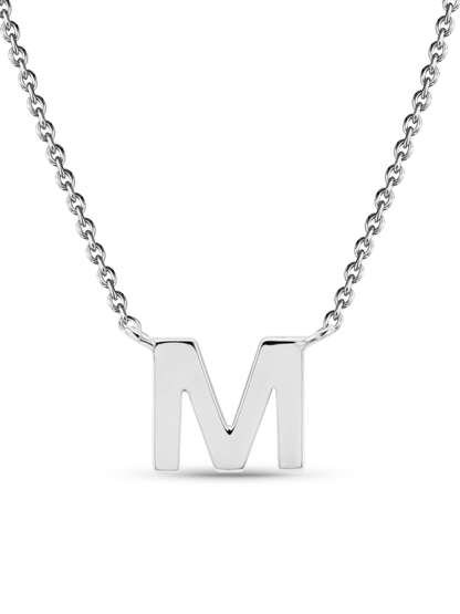 Initial M Necklace In Silver