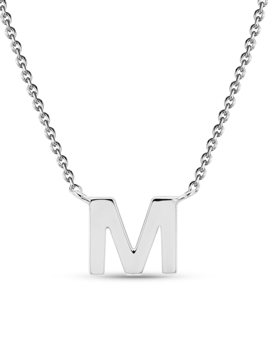 Initial M Necklace In Silver
