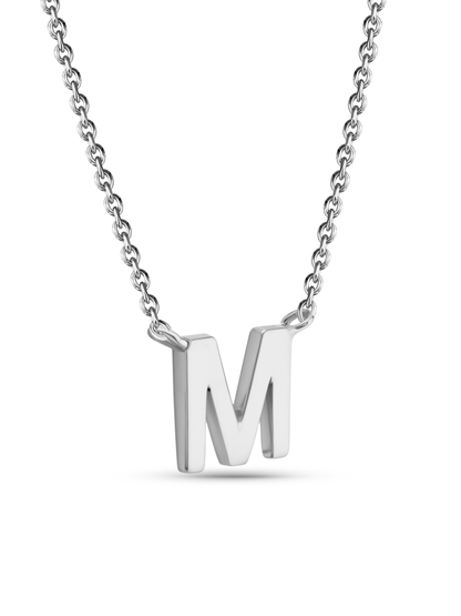 Initial M Necklace In Silver