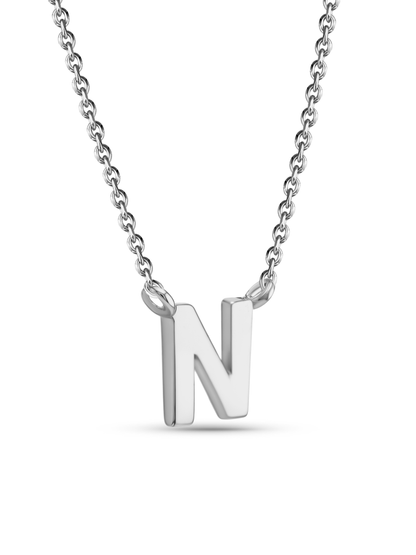 Initial N Necklace In Silver