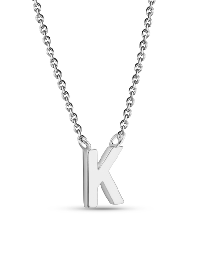 Initial K Necklace In Silver